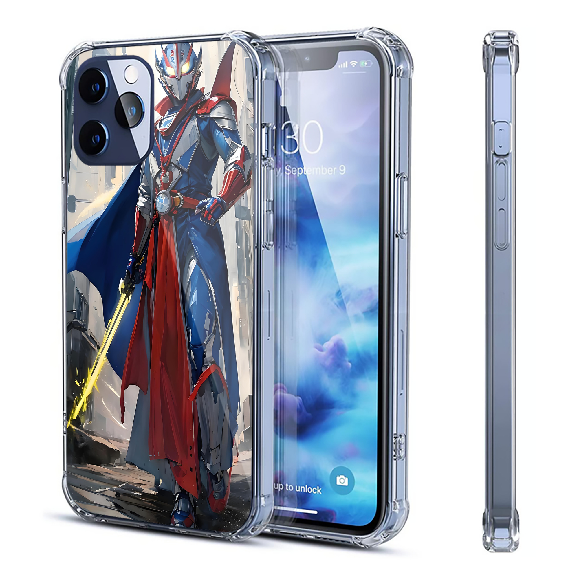 （画像用） ウルトラマン Ultraman 【iPhone 12シリーズ対応】透明スマホケース（クリアソフトケース）